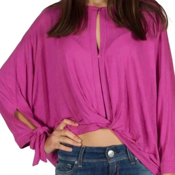 Free People Keepin on tee raspberry color - Picture 2 of 8